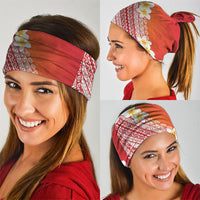 Tahiti Plumeria Tribal Pattern Neck Gaiter Wave Style Red LT05 - Polynesian Pride