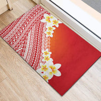 Tahiti Plumeria Tribal Pattern Rubber Doormat Wave Style Red LT05 - Polynesian Pride