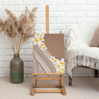 Tahiti Plumeria Tribal Pattern Canvas Wall Art Wave Style Brown LT05 - Polynesian Pride