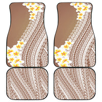 Tahiti Plumeria Tribal Pattern Car Mats Wave Style Brown LT05 - Polynesian Pride