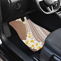 Tahiti Plumeria Tribal Pattern Car Mats Wave Style Brown LT05 - Polynesian Pride