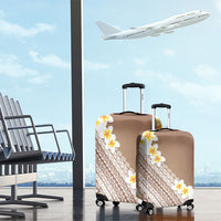 Tahiti Plumeria Tribal Pattern Luggage Cover Wave Style Brown LT05 - Polynesian Pride