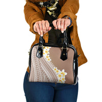 Tahiti Plumeria Tribal Pattern Shoulder Handbag Wave Style Brown LT05 One Size Brown - Polynesian Pride