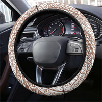 Tahiti Plumeria Tribal Pattern Steering Wheel Cover Wave Style Brown LT05 - Polynesian Pride