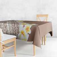 Tahiti Plumeria Tribal Pattern Tablecloth Wave Style Brown LT05 - Polynesian Pride
