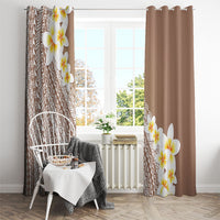 Tahiti Plumeria Tribal Pattern Window Curtain Wave Style Brown LT05 - Polynesian Pride