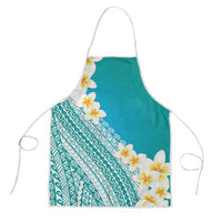 Tahiti Plumeria Tribal Pattern Apron Wave Style Turquoise LT05 Turquoise - Polynesian Pride