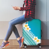 Tahiti Plumeria Tribal Pattern Luggage Cover Wave Style Turquoise LT05 - Polynesian Pride