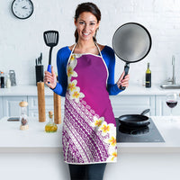 Tahiti Plumeria Tribal Pattern Apron Wave Style Purple LT05 - Polynesian Pride