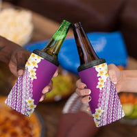 Tahiti Plumeria Tribal Pattern 4 in 1 Can Cooler Tumbler Wave Style Purple LT05 - Polynesian Pride