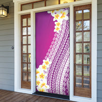 Tahiti Plumeria Tribal Pattern Door Cover Wave Style Purple LT05 - Polynesian Pride