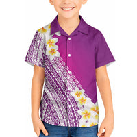 Tahiti Plumeria Tribal Pattern Hawaiian Shirt Wave Style Purple LT05 - Polynesian Pride