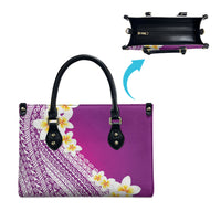 Tahiti Plumeria Tribal Pattern Leather Bag Wave Style Purple LT05 - Polynesian Pride
