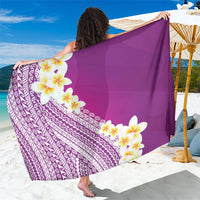 Tahiti Plumeria Tribal Pattern Sarong Wave Style Purple LT05 One Size 44 x 66 inches Purple - Polynesian Pride