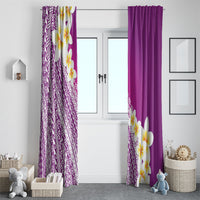 Tahiti Plumeria Tribal Pattern Window Curtain Wave Style Purple LT05 - Polynesian Pride