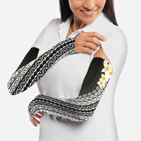 Tahiti Plumeria Tribal Pattern Arm Sleeves Wave Style Black LT05 - Polynesian Pride