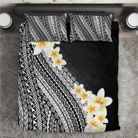 Tahiti Plumeria Tribal Pattern Bedding Set Wave Style Black LT05 Black - Polynesian Pride
