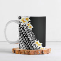 Tahiti Plumeria Tribal Pattern Ceramic Mug Wave Style Black LT05 Black - Polynesian Pride