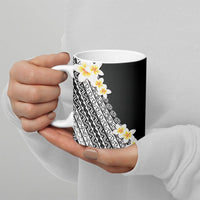 Tahiti Plumeria Tribal Pattern Ceramic Mug Wave Style Black LT05 - Polynesian Pride