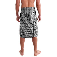 Tahiti Plumeria Tribal Pattern Lavalava Wave Style Black LT05 - Polynesian Pride
