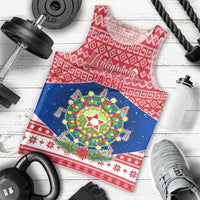 Personalised Philippines Christmas Men Tank Top Filipino Parol Maligayang Pasko LT05 Red - Polynesian Pride