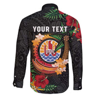 Personalised French Polynesia Outrigger Canoe Race Family Matching Short Sleeve Bodycon Dress and Hawaiian Shirt Tropical Vibe