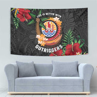 French Polynesia Outrigger Canoe Race Tapestry Tropical Vibe