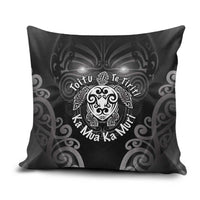 Aotearoa Toitu Te Tiriti Pillow Cover Ka Mua Ka Muri LT05 Black - Polynesian Pride