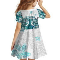 New Zealand Aotearoa Kia Ora Family Matching Short Sleeve Bodycon Dress and Hawaiian Shirt Paua Shell Maori Silver Fern LT05 - Polynesian Pride