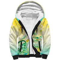 Personalised Cook Islands Kia Orana Sherpa Hoodie Polynesian Turtle With Circle Stars LT05 Unisex Yellow - Polynesian Pride