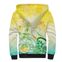 Personalised Cook Islands Kia Orana Sherpa Hoodie Polynesian Turtle With Circle Stars LT05 - Polynesian Pride