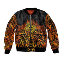 New Zealand Tamanuitera The Sun Sleeve Zip Bomber Jacket Maori Pattern