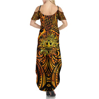 New Zealand Tamanuitera The Sun Summer Maxi Dress Maori Pattern LT05 - Polynesian Pride