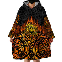 New Zealand Tamanuitera The Sun Wearable Blanket Hoodie Maori Pattern