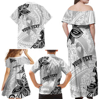 Personalised Polynesia Brain Cancer Family Matching Off Shoulder Maxi Dress and Hawaiian Shirt No One Fights Alone