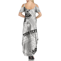 Personalised Polynesia Brain Cancer Family Matching Summer Maxi Dress and Hawaiian Shirt No One Fights Alone