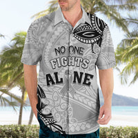 Personalised Polynesia Brain Cancer Hawaiian Shirt No One Fights Alone