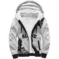 Personalised Polynesia Brain Cancer Sherpa Hoodie No One Fights Alone LT05 Unisex White - Polynesian Pride