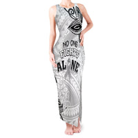 Personalised Polynesia Brain Cancer Tank Maxi Dress No One Fights Alone LT05 Women White - Polynesian Pride