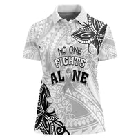 Personalised Polynesia Brain Cancer Women Polo Shirt No One Fights Alone