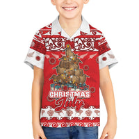 Personalised New Zealand Christmas In July Hawaiian Shirt Maori Kiwi Xmas Tree - Red