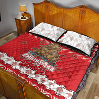 New Zealand Christmas In July Quilt Bed Set Maori Kiwi Xmas Tree - Red