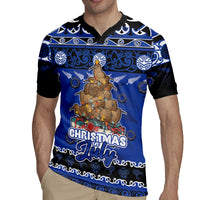 Personalised New Zealand July Christmas Rugby Jersey Maori Kiwi Xmas Tree - Blue