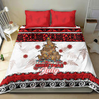 New Zealand July Christmas Bedding Set Maori Kiwi Xmas Tree - White