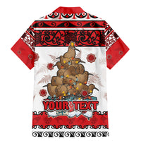 Personalised New Zealand July Christmas Family Matching Mermaid Dress and Hawaiian Shirt Maori Kiwi Xmas Tree - White