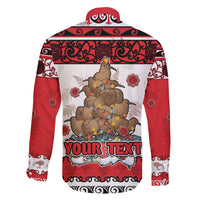 Personalised New Zealand July Christmas Family Matching Short Sleeve Bodycon Dress and Hawaiian Shirt Maori Kiwi Xmas Tree - White