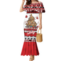 Personalised New Zealand July Christmas Mermaid Dress Maori Kiwi Xmas Tree - White LT05 Women White - Polynesian Pride