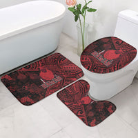 Hawaii King Kamehameha Bathroom Set With Hawaiian Ipu Motifs Red Version LT05 - Polynesian Pride
