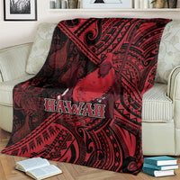 Hawaii King Kamehameha Blanket With Hawaiian Ipu Motifs Red Version LT05 - Polynesian Pride