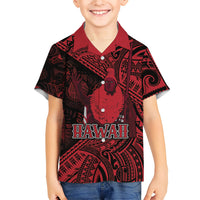 Hawaii King Kamehameha Hawaiian Shirt With Hawaiian Ipu Motifs Red Version LT05 - Polynesian Pride